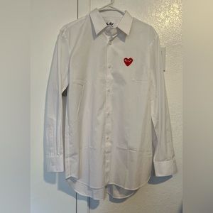 CDG button up embroidered logo L